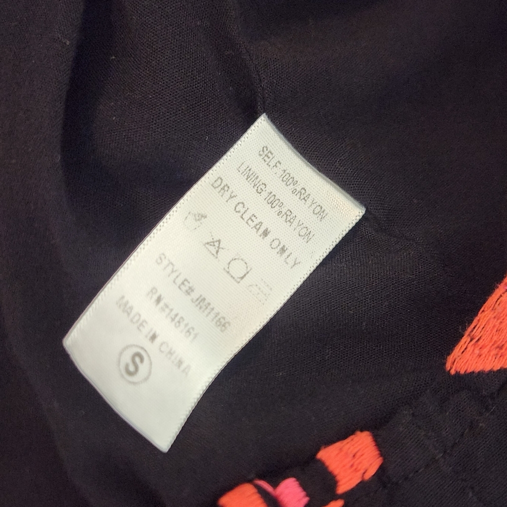 J.Marie Embroidered Shift Dress Vacation Resortwear Bright Mexico Geometric Sz S - Picture 7 of 12